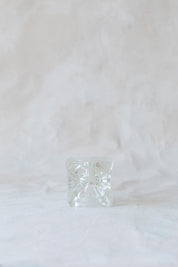 Vintage Glass Cube Candle Holder
