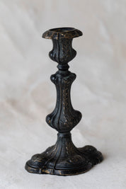 Vintage Floral Detail Iron Candlestick