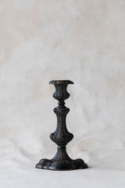Vintage Floral Detail Iron Candlestick