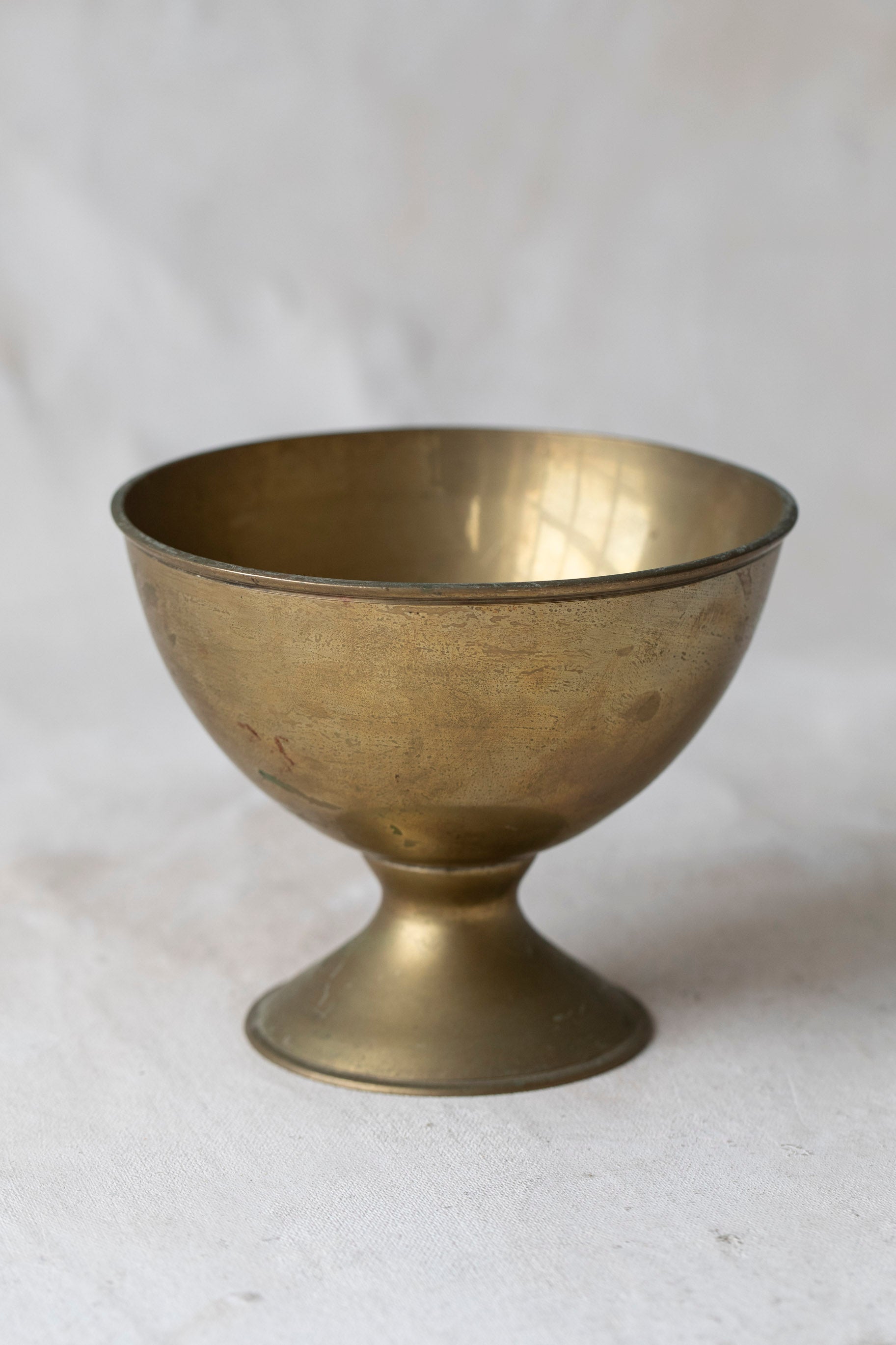 Vintage Small Brass Pedestal Bowl