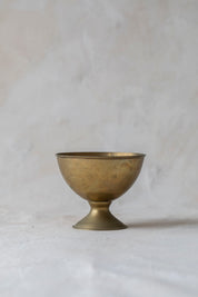Vintage Small Brass Pedestal Bowl