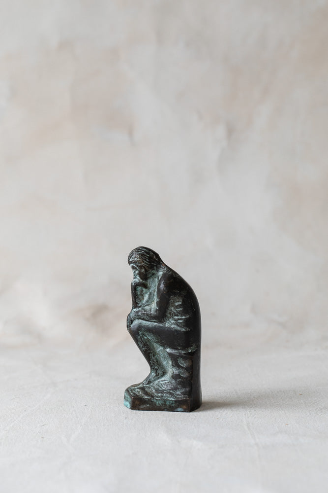 Vintage Miniature Thinker Figurine