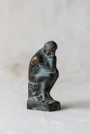 Vintage Miniature Thinker Figurine
