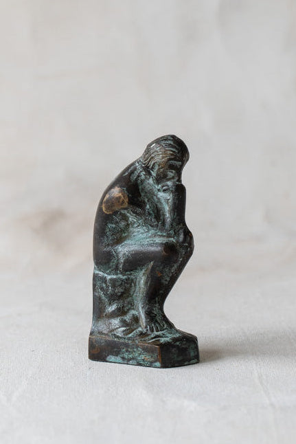 Vintage Miniature Thinker Figurine