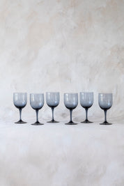 Vintage Romance Blue Crystal Wine Glasses