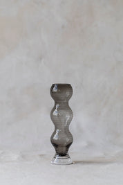 Vintage Grey Wavy Glass Vases