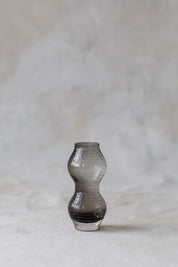 Vintage Grey Wavy Glass Vases