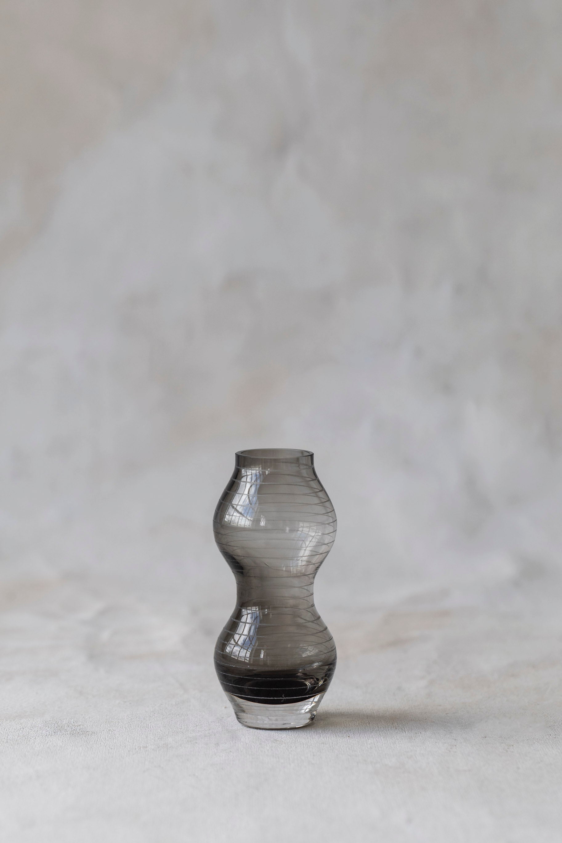 Vintage Grey Wavy Glass Vases