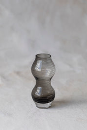 Vintage Grey Wavy Glass Vases