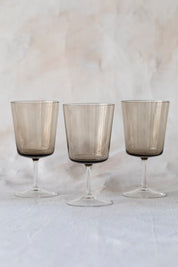 Vintage Blown Crystal Wine Glasses