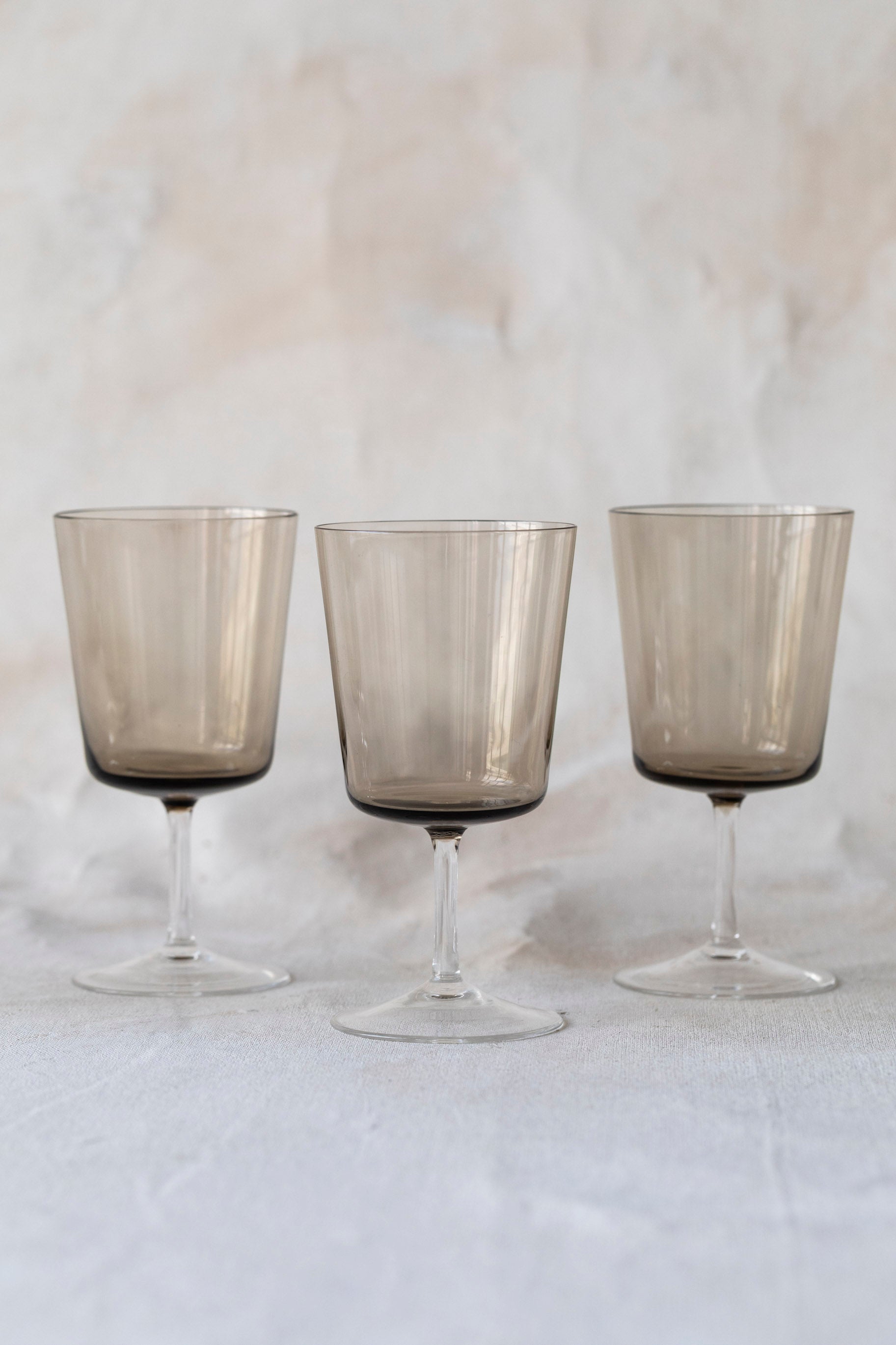 Vintage Blown Crystal Wine Glasses