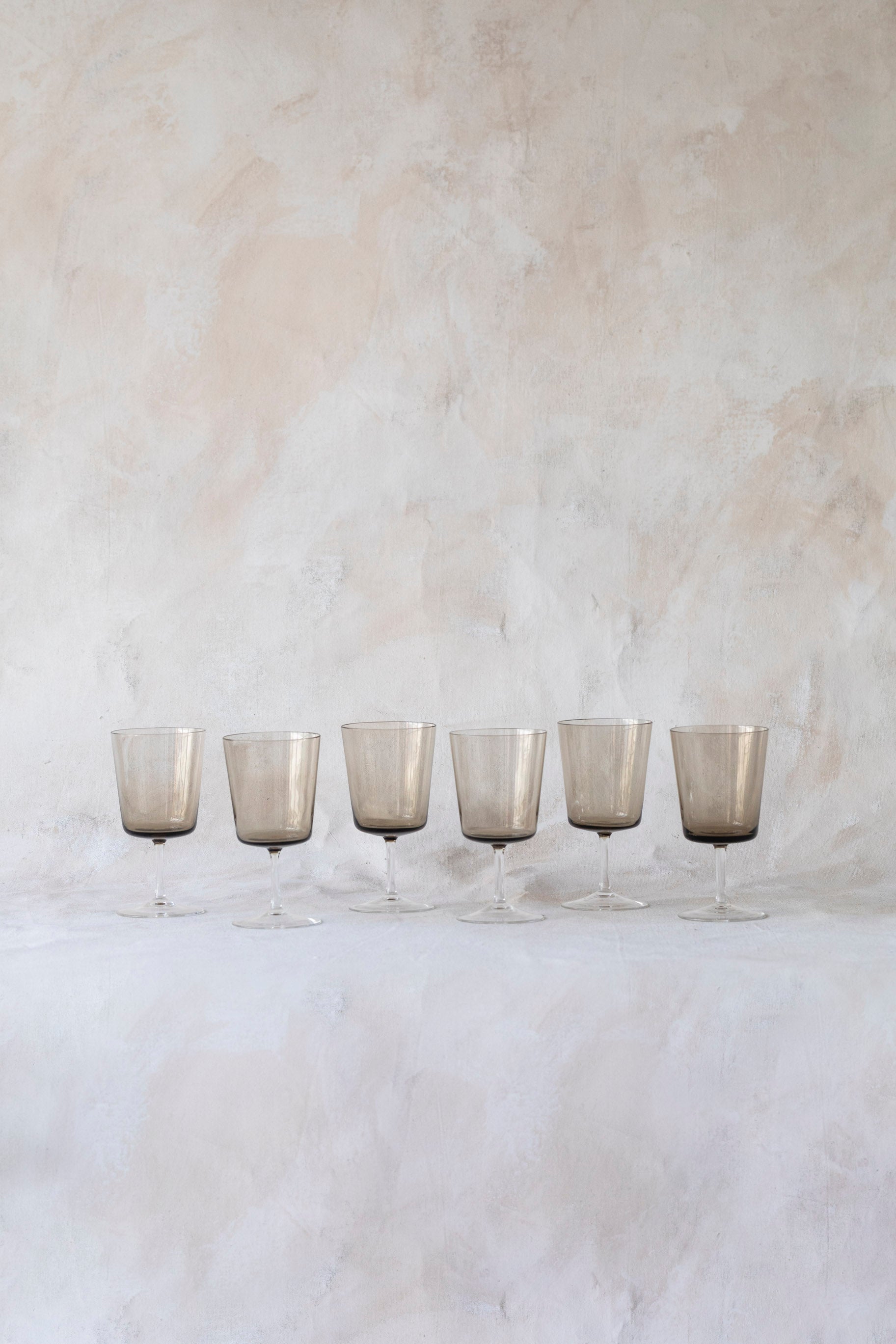 Vintage Blown Crystal Wine Glasses
