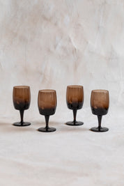 Vintage Smokey Brown Wine Glasses