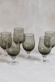 Vintage MCM Smokey Wine Goblets