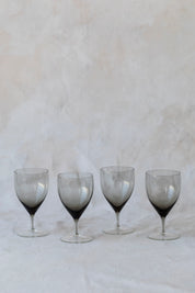 Vintage Smokey Grey Wine Glasses