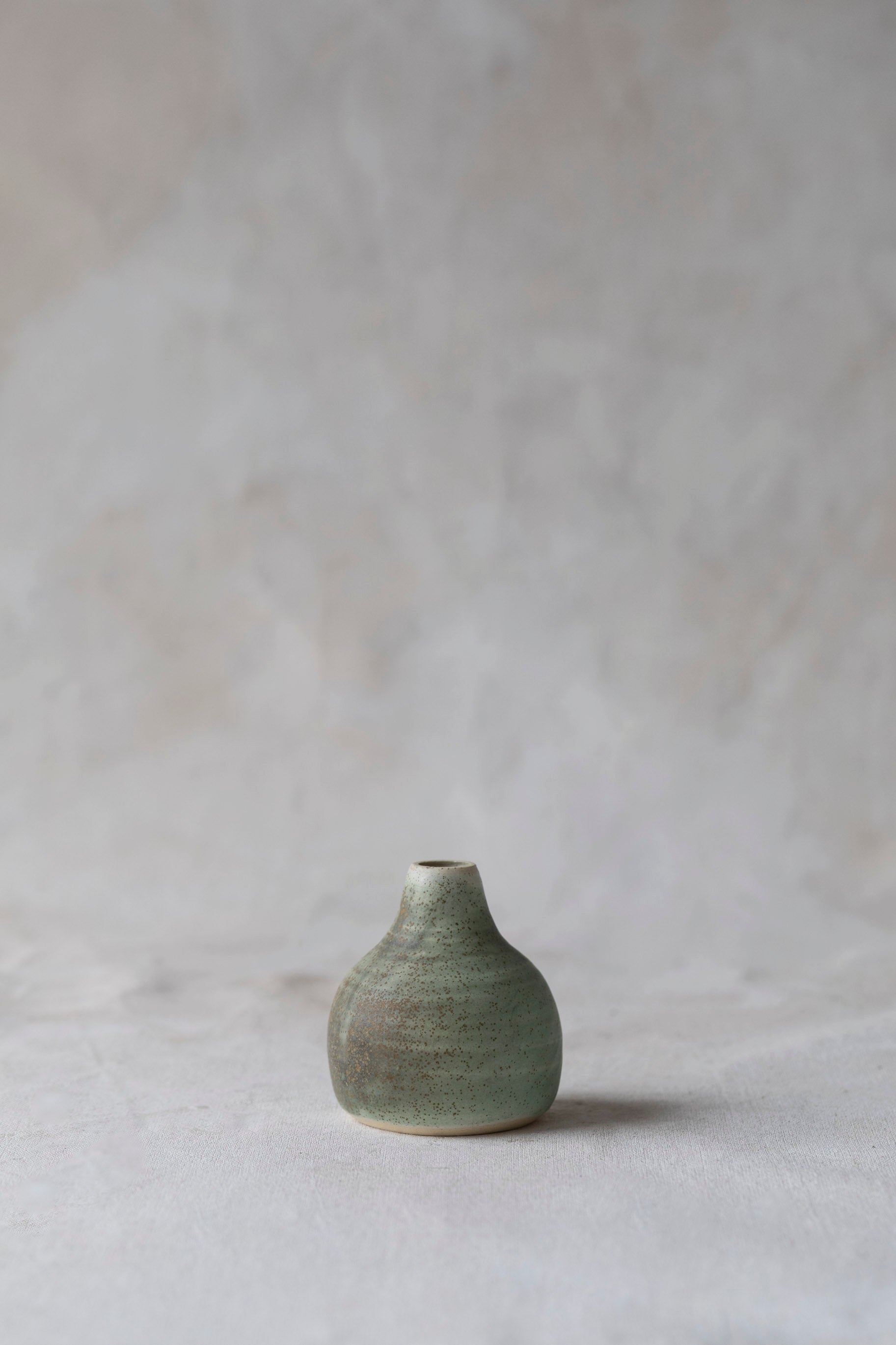 Vintage Speckled Green Bud Vase