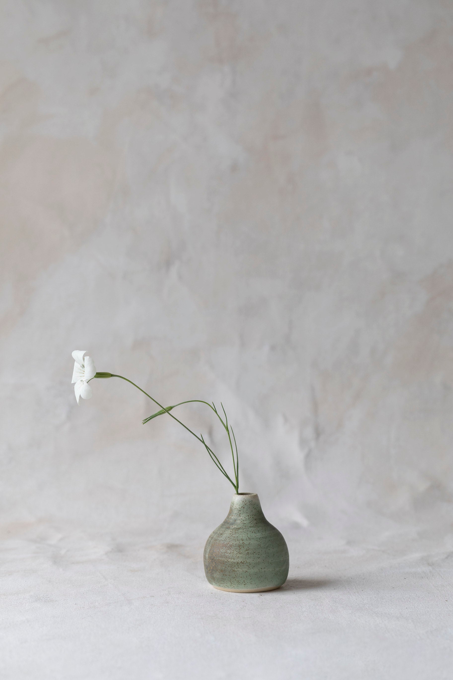 Vintage Speckled Green Bud Vase