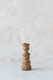 Vintage Single Wood Candlestick