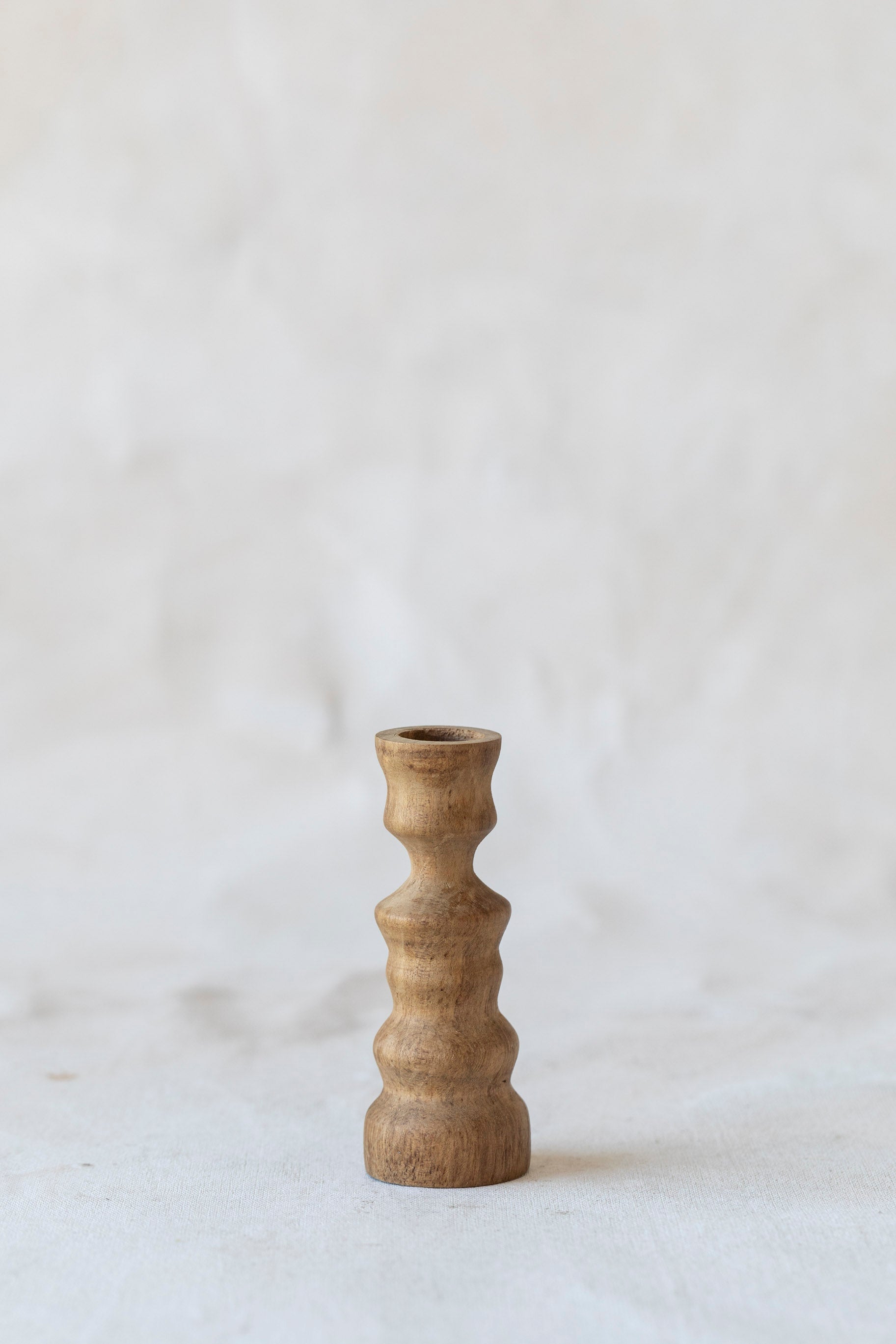 Vintage Single Wood Candlestick