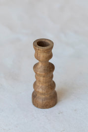 Vintage Single Wood Candlestick