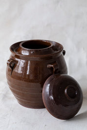 Antique Stoneware Lidded Crock