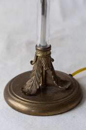 Vintage Brass and Glass Column Table Lamp