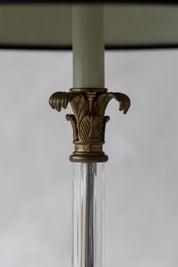 Vintage Brass and Glass Column Table Lamp