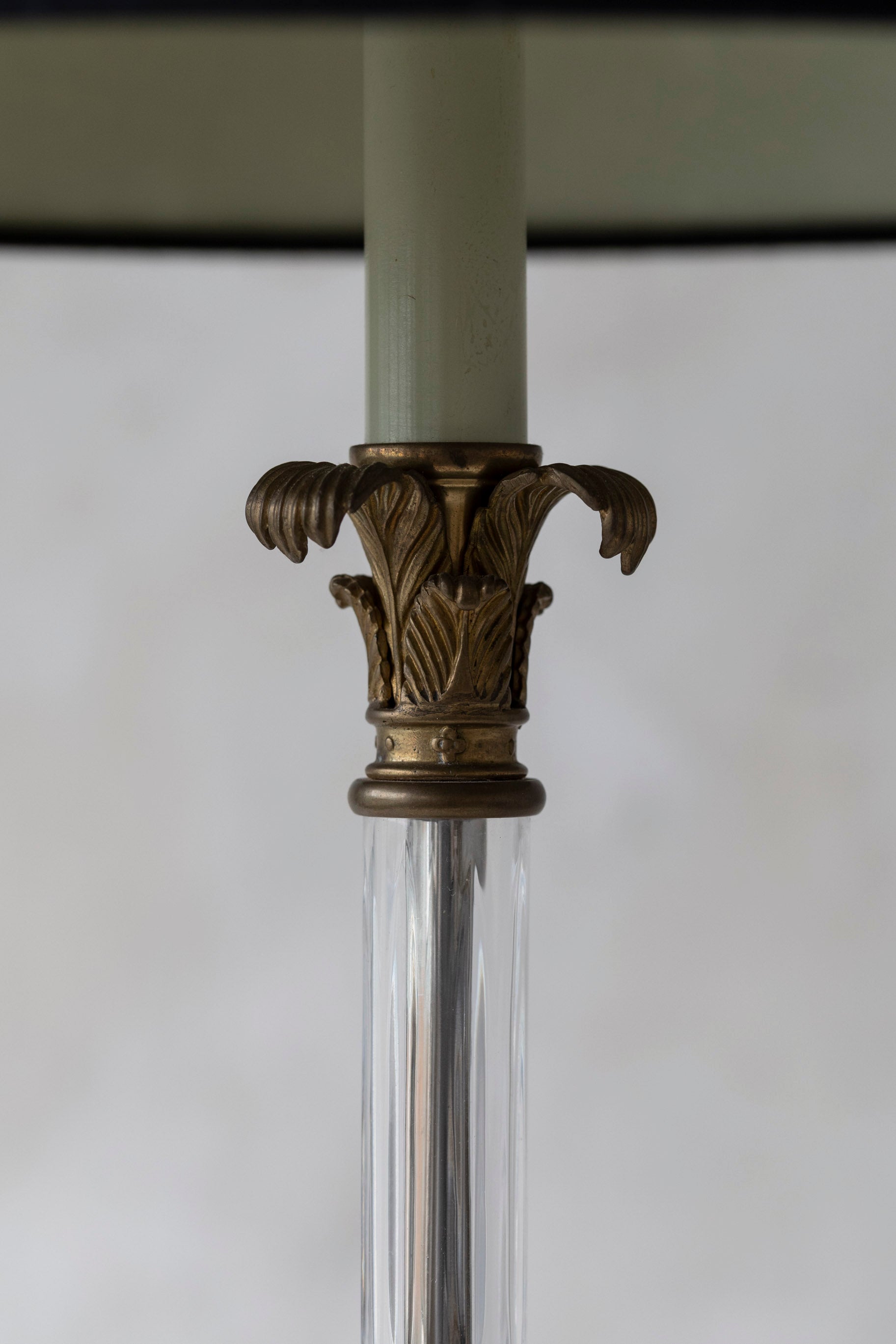 Vintage Brass and Glass Column Table Lamp