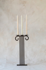 Vintage Tall Iron Column Candelabra