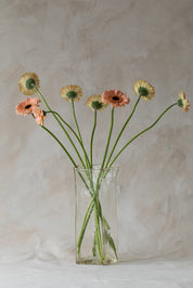 Vintage Tall Square Glass Vase