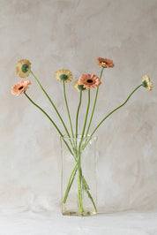 Vintage Tall Square Glass Vase