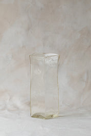 Vintage Tall Square Glass Vase