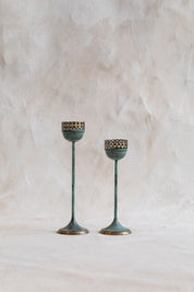 Vintage Teal Tea Light Holders