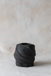 Vintage Black Clay Vase