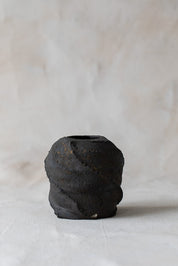 Vintage Black Clay Vase