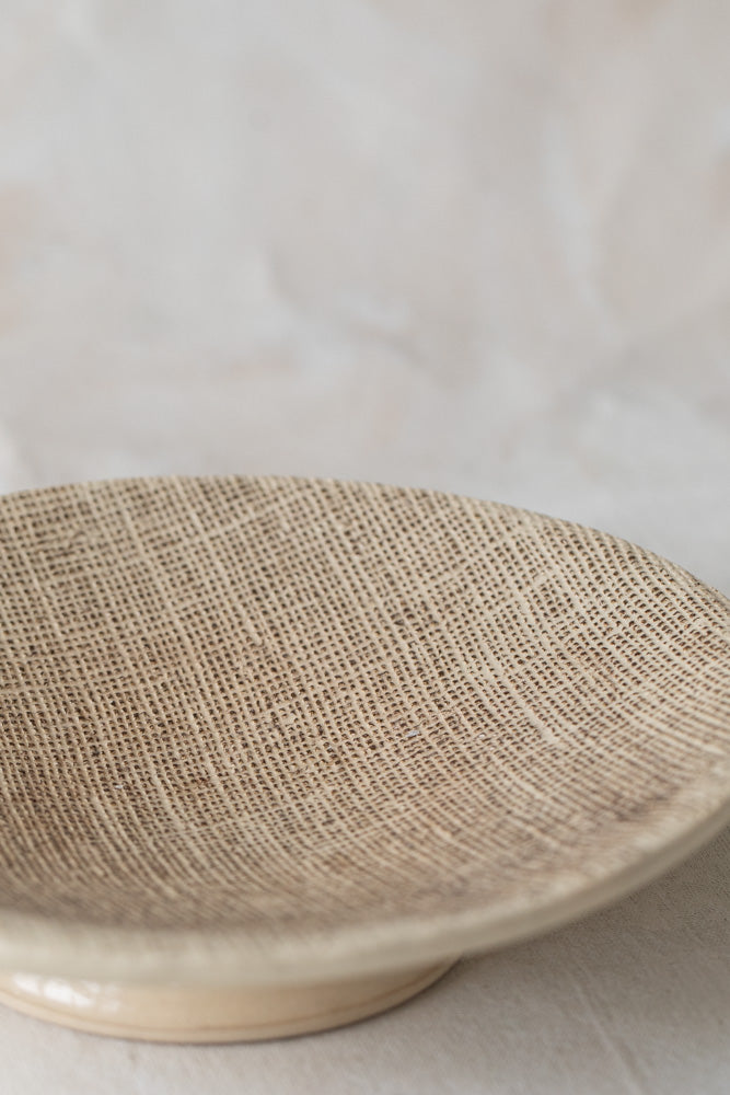 Vintage Textured Pedestal Bowl