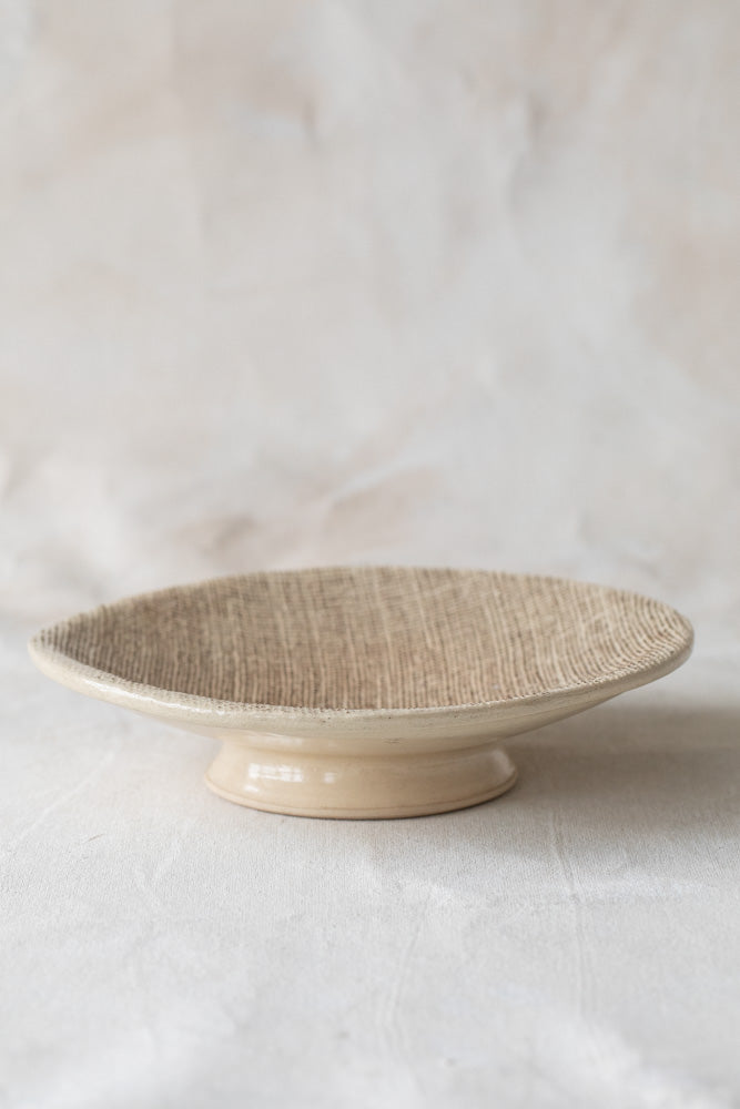 Vintage Textured Pedestal Bowl