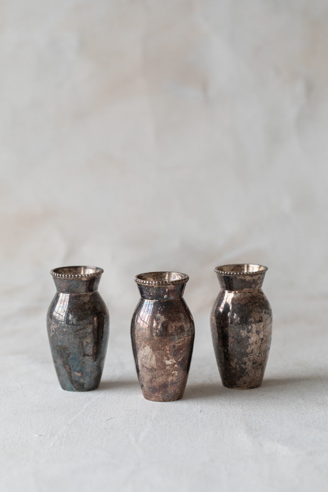 Vintage Silver Mini Bud Vases