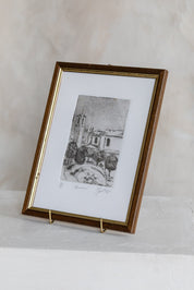 Vintage Framed Sketch of Morsano