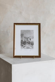 Vintage Framed Sketch of Morsano