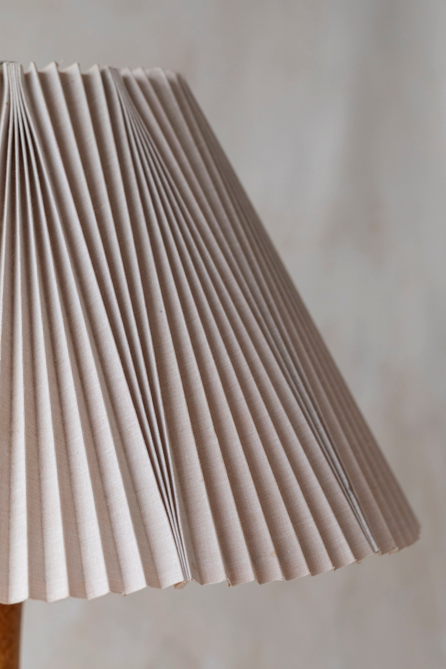Vintage Wood Lamp with Pleated Shade