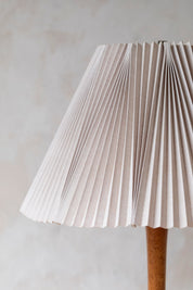 Vintage Wood Lamp with Pleated Shade