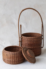 Vintage Stacked Woven Containers
