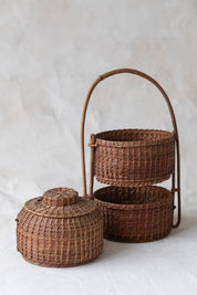 Vintage Stacked Woven Containers