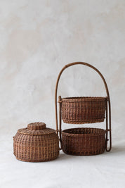 Vintage Stacked Woven Containers