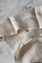 Washed Linen Natural/White Tea Towel