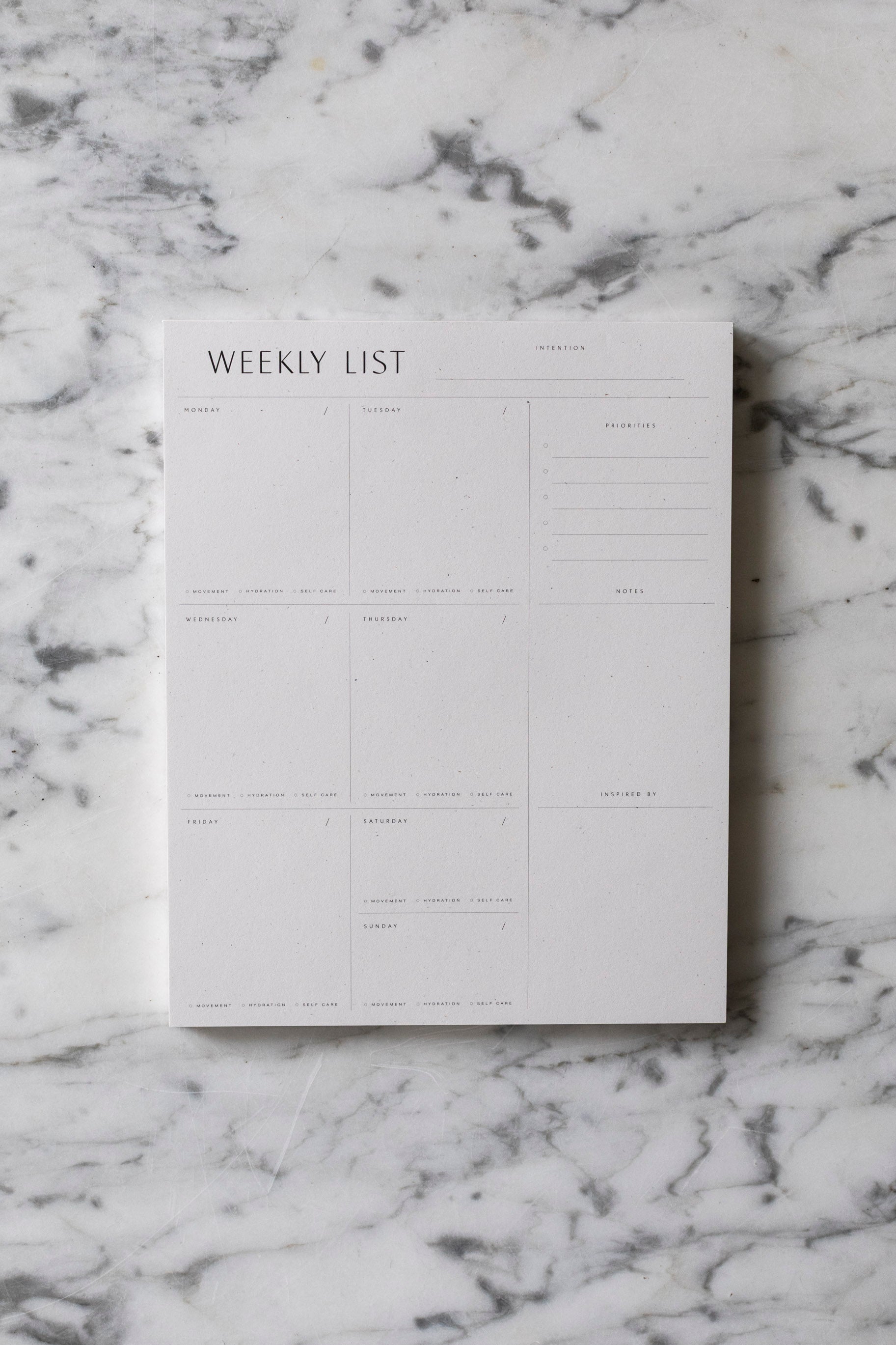 Weekly List Pad