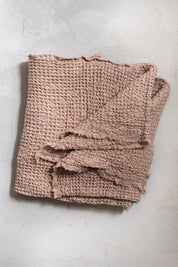 Woven Cotton Linen Towel - Nude