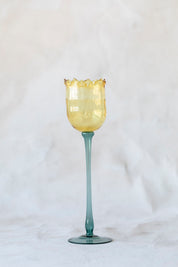 Eternal Bloom Candle Holders in Yellow/Dark Green