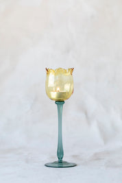 Eternal Bloom Candle Holders in Yellow/Dark Green